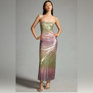 LoveShackFancy Slim Sequin Maxi